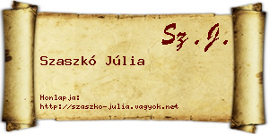 Szaszkó Júlia névjegykártya