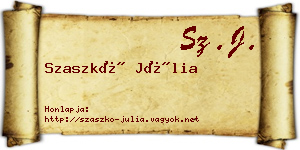 Szaszkó Júlia névjegykártya