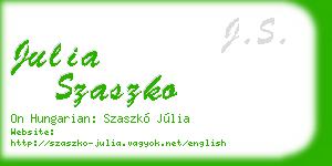 julia szaszko business card